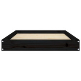 vidaXL Legowisko dla psa, czarne, 91,5x64x9 cm, lite drewno sosnowe