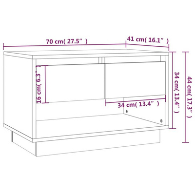 vidaXL Szafka pod TV, szarość betonu, 70x41x44 cm