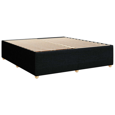 Łóżko kontynentalne z materacem Czarny 200 x 200 cm tkanina