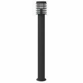 Lampy ogrodowe na słupku, z czujnikiem, 3 szt., czarne, 110 cm