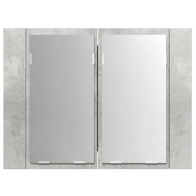 Szafka łazienkowa z lustrem i LED, szarość betonu, akryl