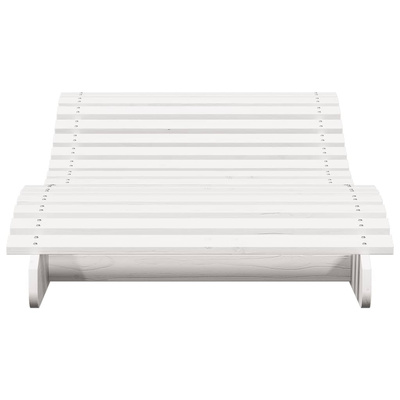vidaXL Leżak, biały, 205x80x31,5 cm, lite drewno sosnowe