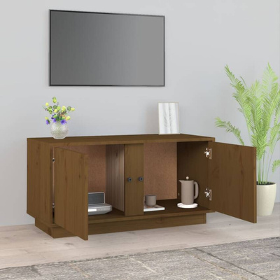 vidaXL Szafka pod TV, miodowy brąz, 80x35x40,5 cm, lite drewno sosnowe