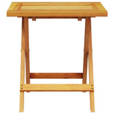 vidaXL Leżak z poduszką i stolikiem, lite drewno akacjowe