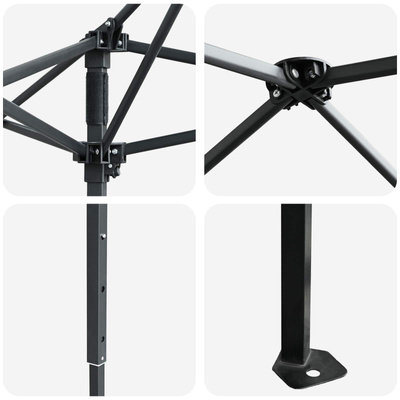 Gazebo z 4 Ścianami 3,3 x 3,3 m Jasnoszary i antracytowy