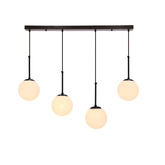 Pompei lampy wiszące czarny 4X4X40 E27 klosz biały 34-09630