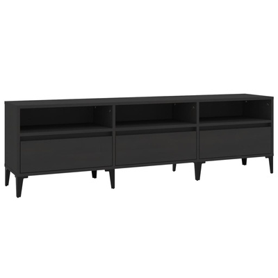 vidaXL Szafka pod TV, czarna, 150x30x44,5 cm, materiał drewnopochodny