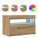 Szafka pod TV z oświetleniem LED, dąb artisan, 60x35x40 cm
