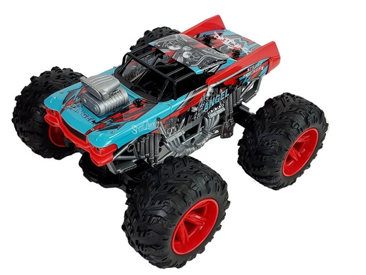 Auto Terenowe Zdalnie Sterowane 1:14  2.4G RC Czerwone Duże Koła