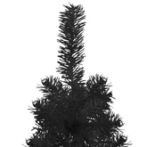 Smukła choinka połówka ze stojakiem, sztuczna, czarna, 240 cm