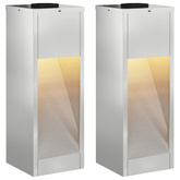 Solarna Lampa LED na Ścieżkę 2 pcs Srebrny Galwanizowany