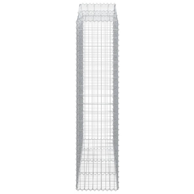 Kosze gabionowe, 5 szt, 200x50x200/220 cm, galwanizowane żelazo