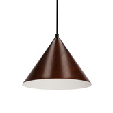 Dunca Lampa Wisząca 25 Czarny 1X40 E27 Klosz Ciemny Orzechowy