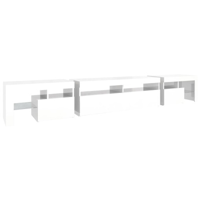 Szafka pod TV z oświetleniem LED, biała, 260x36,5x40 cm vidaXL