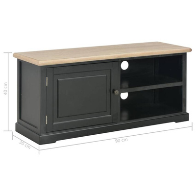vidaXL Szafka pod TV, czarna, 90x30x40 cm, drewniana
