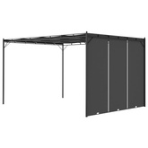 vidaXL Altana ogrodowa z zasłoną boczną, 4 x 3 x 2,25 m, antracytowa