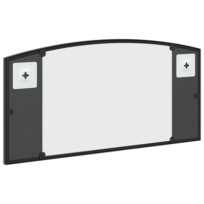 vidaXL Lustro ścienne, czarne, 60x30 cm, zakończone łukiem, żelazo