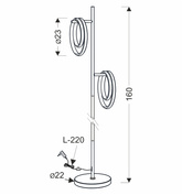 Lampa podłogowa Croma klasyczna LED 2-punktowa do salonu metalowa