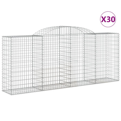 Kosze gabionowe, 30 szt, 300x50x120/140cm, galwanizowane żelazo