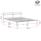 Ramka łóżka Stare drewno 120 x 190 cm Drewno inżynieryjne