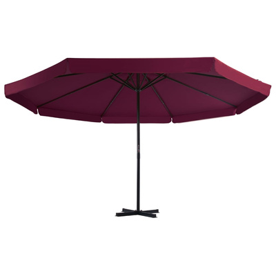 Parasol ogrodowy na słupku aluminiowym, 500 cm, bordowy