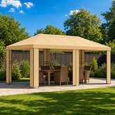 Altana ogrodowa 6 x 3 m kremowy Poliester i Stal 190