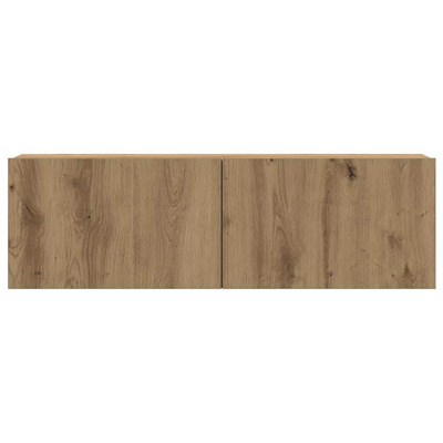 4-cz. zestaw szafek ściennych pod telewizor, dąb rzemieślniczy, 100x30x30 cm