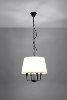 Pasteri lampa wisząca czarny matowy 4x40w e14 abażur beżowy 31-01368
