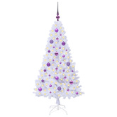 Sztuczna choinka z 150 diodami LED Biały 150 cm PVC i stal
