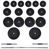 vidaXL Wyciąg do ćwiczeń i zestaw sztangi z hantlami, 60,5 kg