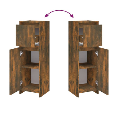 Szafka łazienkowa, przydymiony dąb, 30x30x95 cm