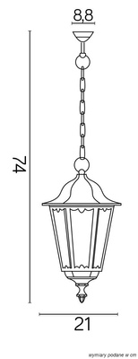Lampa zewnętrzna wisząca K 1018/1/M