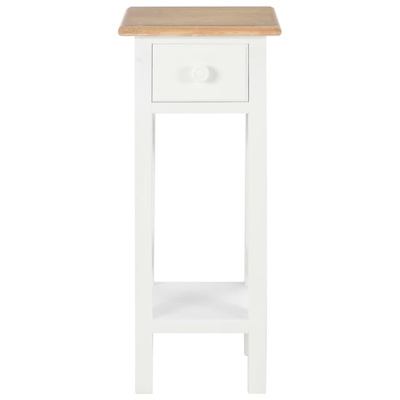 Stolik boczny, biały, 27x27x65,5 cm, drewniany