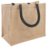 Torebki jutowe 50 Naturalny i czarny 26 x 22 x 14 cm