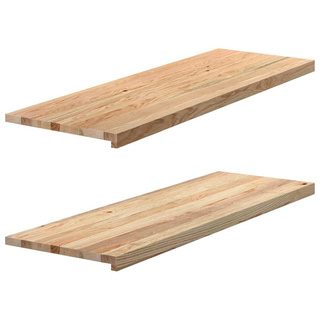 Parapety 2 szt., surowe, 120x40x2 cm, lite drewno dębowe