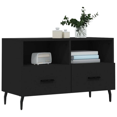 Szafka pod TV, czarna, 80x36x50 cm, materiał drewnopochodny vidaXL
