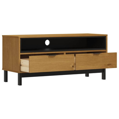 Szafka pod TV FLAM, 110x40x50 cm, lite drewno sosnowe vidaXL