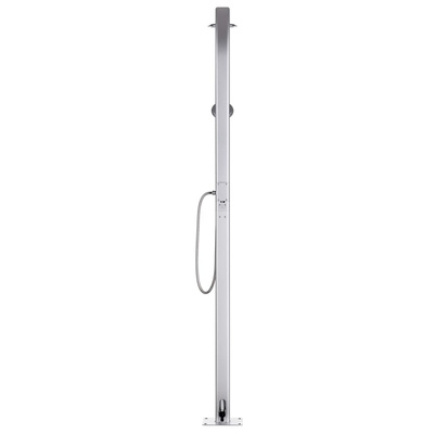 Prysznic ogrodowy z szarą podstawą, 220 cm, aluminium