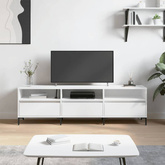 vidaXL Szafka pod TV, biała, 150x30x44,5 cm, materiał drewnopochodny model standard