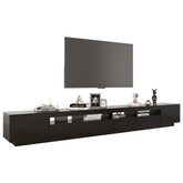 vidaXL Szafka pod TV z oświetleniem LED, czarna, 300x35x40 cm