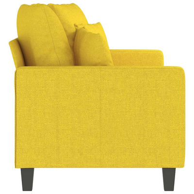 Sofa 2-osobowa, jasnożółta, 140 cm, tapicerowana tkaniną