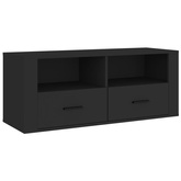 vidaXL Szafka pod TV, czarna, 100x35x40 cm, materiał drewnopochodny