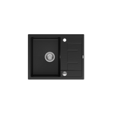 MORGAN 116 GraniteQ zlewozmywak pure carbon z syfonem Push To Open stal szlachetna 1-komorowy z/o + zaczepy 4 szt