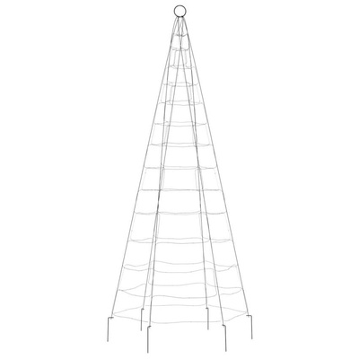 vidaXL Choinka z lampek, na maszt, 200 kolorowych LED, 180 cm