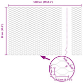 Ogrodzenie heksagonalne 0,8 x 50 m Stal galwanizowana srebrny
