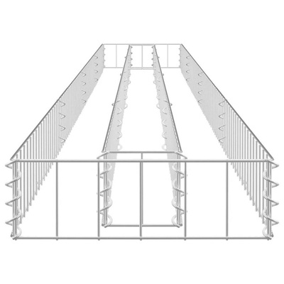 vidaXL Podwyższona donica gabionowa, galwanizowana stal, 360x30x10 cm