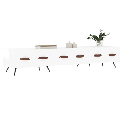 vidaXL Szafka pod TV, wysoki połysk, biała, 150x36x30 cm