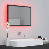 vidaXL Lustro łazienkowe z LED, szare, 60x8,5x37 cm, akryl