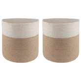 Zestaw doniczek 2 pcs Naturalne i białe ? 28 x 28 cm