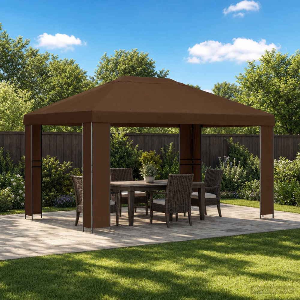 Altana 4 × 3 m brązowy Poliester i Stal 190 gsm